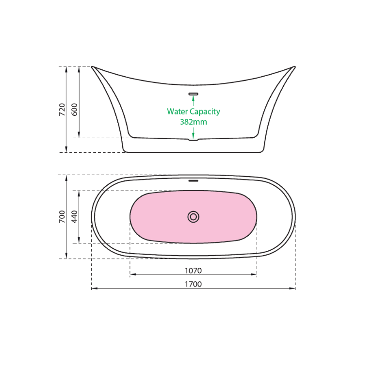 Charlotte Edwards Harrow | Freestanding Slipper Double ended Bath - 1700mm