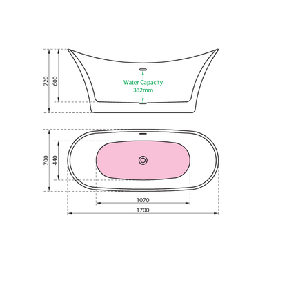 Charlotte Edwards Harrow | Freestanding Slipper Double ended Bath - 1700mm