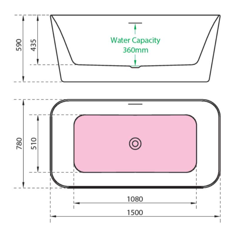 Charlotte Edwards Leda | Freestanding Double ended Bath - 1500mm