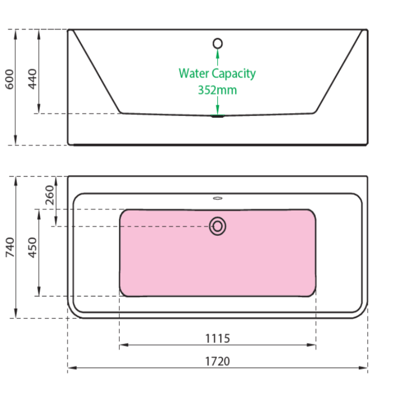 Charlotte Edwards Stratford | Freestanding Double ended Bath - 1720mm