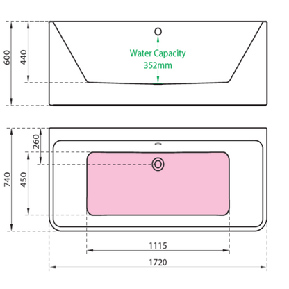 Charlotte Edwards Stratford | Freestanding Double ended Bath - 1720mm