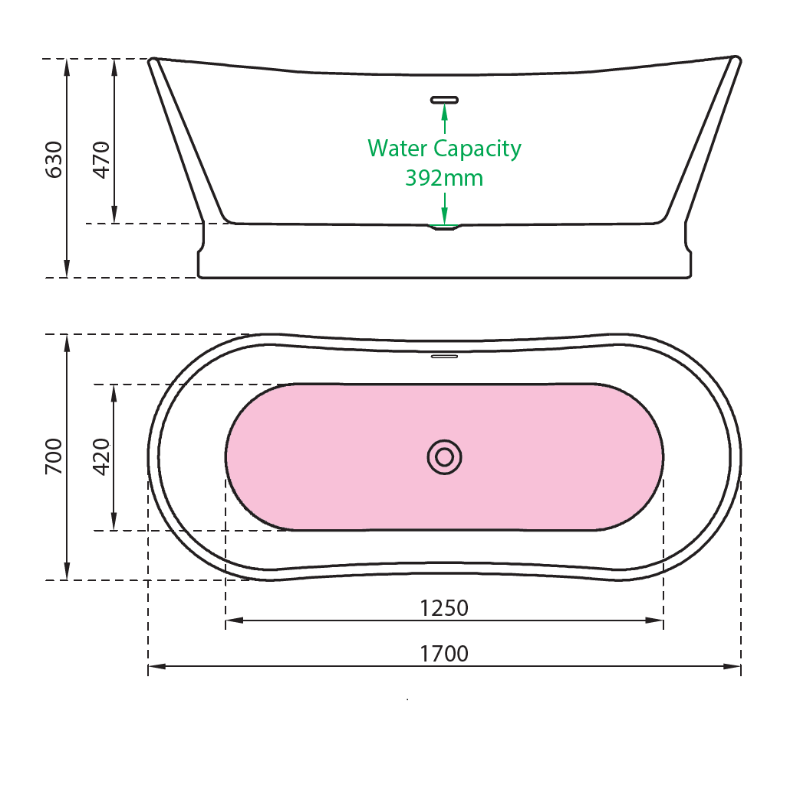 Charlotte Edwards Jupiter | Freestanding Double ended Bath - 1700mm