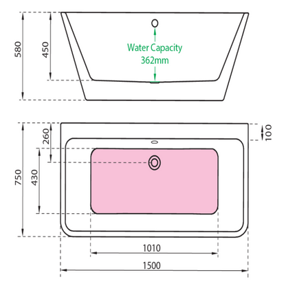 Charlotte Edwards Eris | Freestanding Double ended Bath - 1500mm