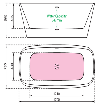 Charlotte Edwards Mimas | Freestanding Double ended Bath - 1700mm