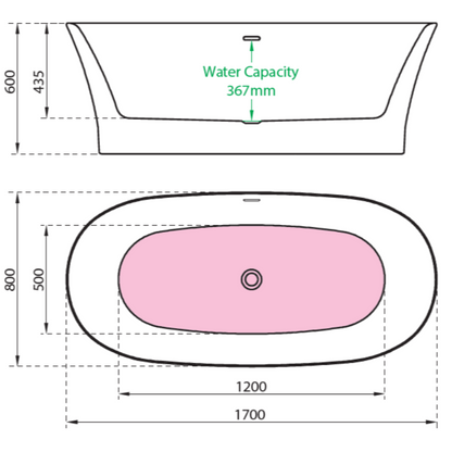 Charlotte Edwards Luna | Freestanding Double ended Bath - 1720mm