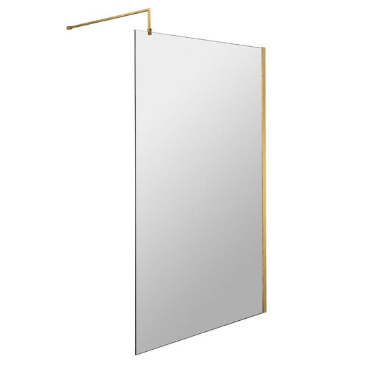 1000mm Wetroom Screen With Brass Support Bar - Soak & Luxproduct_vendor#Brushed BrassNU-WRSBB10Brushed Brass#