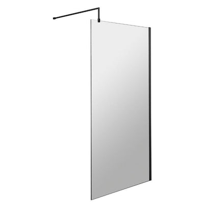 1000mm Wetroom Screen With Brass Support Bar - Soak & Luxproduct_vendor#Matt BlackNU-WRSBP10Matt Black#