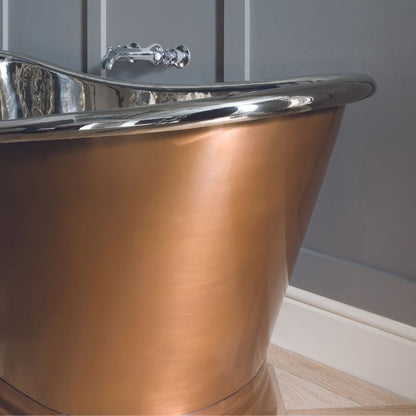 Bc Designs Antique Copper & Nickel | Freestanding Boat Bath - 1500mm/1700mm