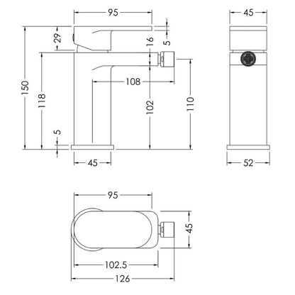 Binsey Mono Bidet Mixer With Pop-up Waste