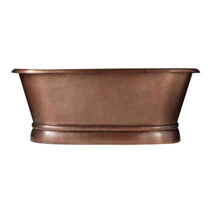 Hammered Antique Finish Pedestal Copper Bathtub