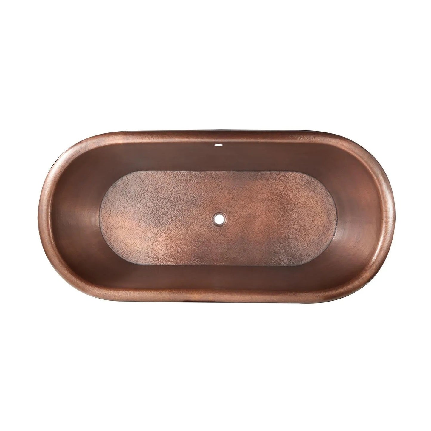 Hammered Antique Finish Pedestal Copper Bathtub