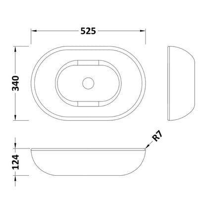 Bc Designs Crea Countertop Basin | 575 x 145