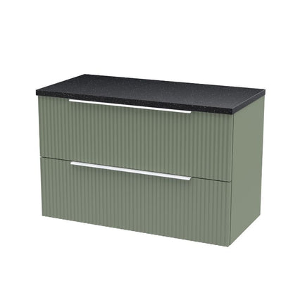 Hudson Reed Fluted 800mm Wall Hung 2-Drawer Vanity and Laminate Top