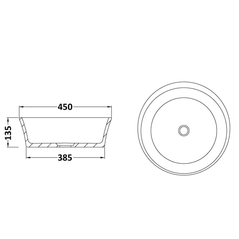 Bc Designs Delicata Round Countertop Basin | 450mm x 450mm