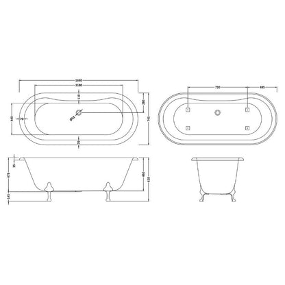 Old London Double Ended Freestanding Bath 1500mm/1700mm