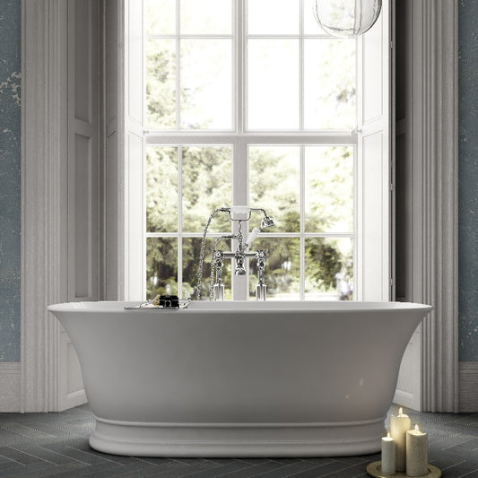 Old London Double Ended Freestanding Bath & Push Button Waste