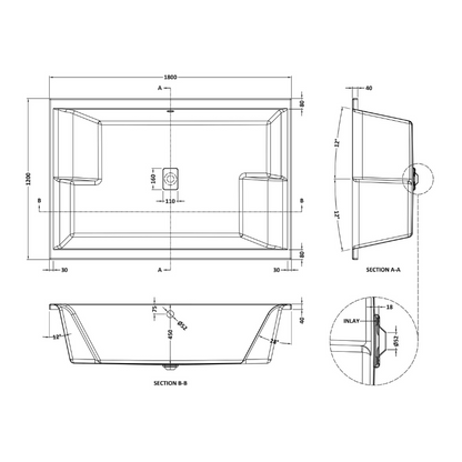 Nuie Double Ended Inset | Freestanding Spa Bath tub