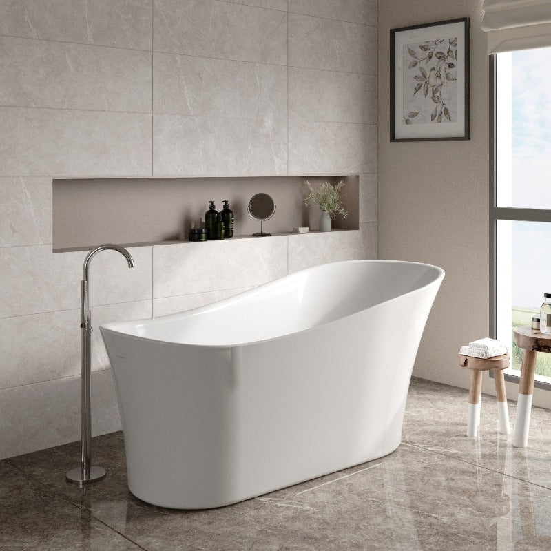 Nuie Freestanding Single Ended Slipper Bath Tub - 1550mm