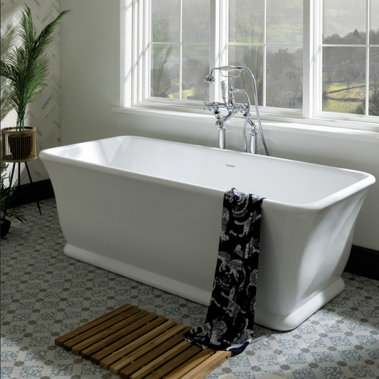 Bc Designs Magnus | Square Freestanding Bath with Plinth & Overflow - 1680mm