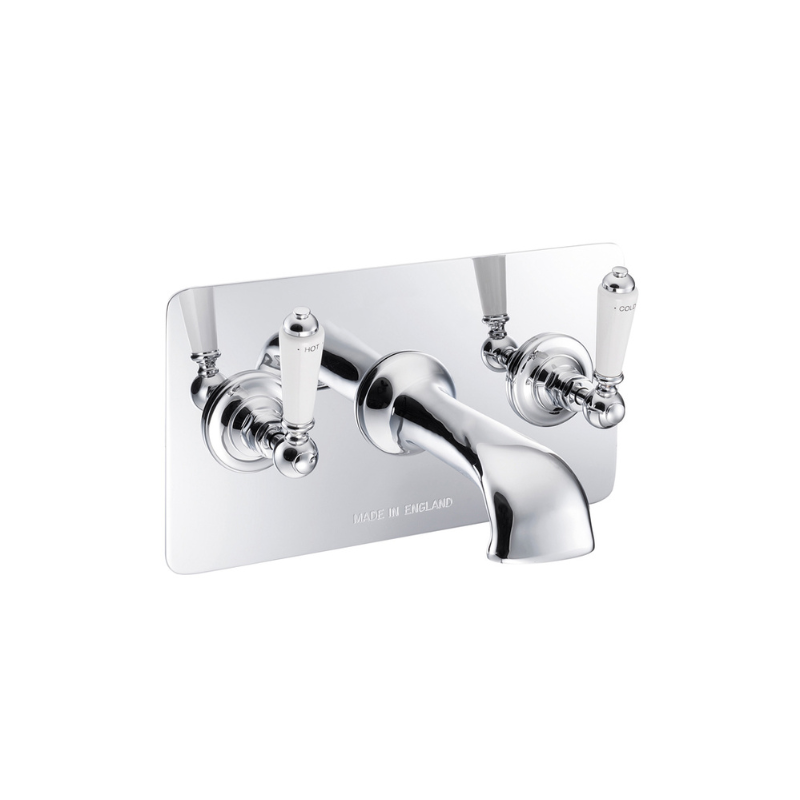 Hurlingham Wall Mounted Bath Filler With Concealing Plate Chrome