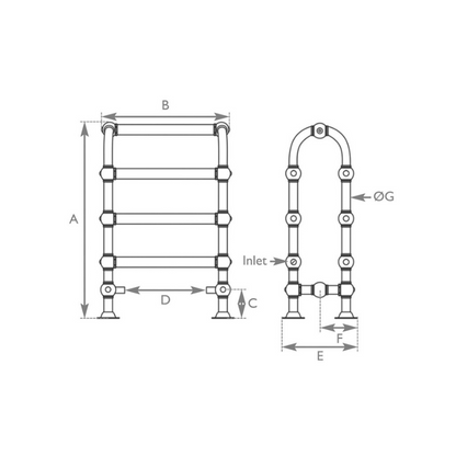 Hurlingham Colossus Floor Mounted Horse Towel Rail