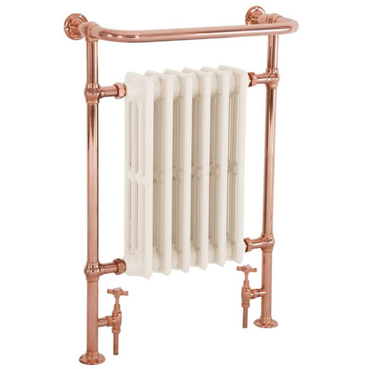 Hurlingham Broughton Towel Rail With Painted Cast Iron Insert - Copper