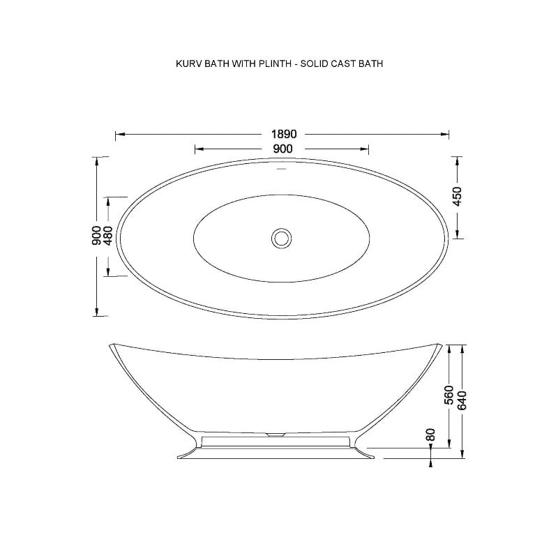 Kurv Plinth for Kurv Bath - White Only