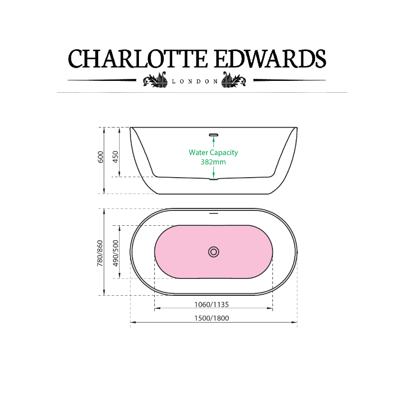 Charlotte Edwards Mayfair | Freestanding Double ended Bath - 1500mm/1800mm