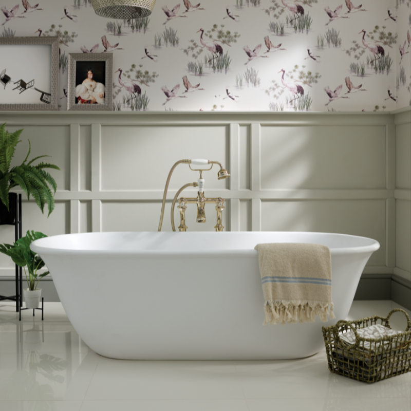 Bc Designs Omnia | Oval Rimmed Freestanding Bath - 1615mm