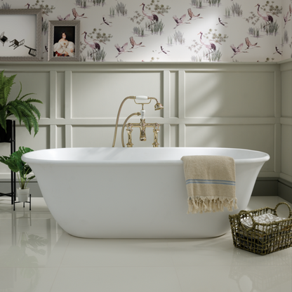 Bc Designs Omnia | Oval Rimmed Freestanding Bath - 1615mm