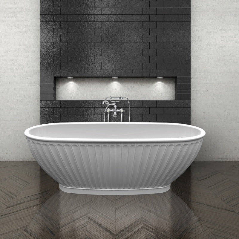 Bc Designs Casini | Round Scalloped Freestanding Bath - 1680mm