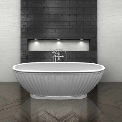 Bc Designs Casini | Round Scalloped Freestanding Bath - 1680mm