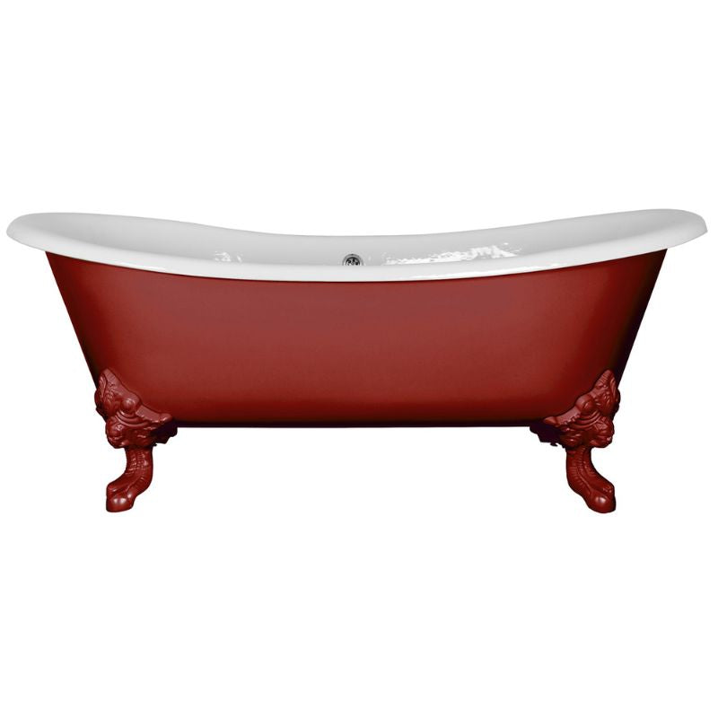 Hurlingham Tebb | Freestanding Cast Iron Bath Roll Top Bath With Feet - 1840mm