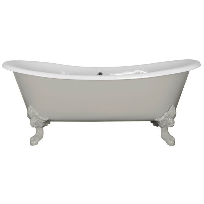 Hurlingham Tebb | Freestanding Cast Iron Bath Roll Top Bath With Feet - 1840mm