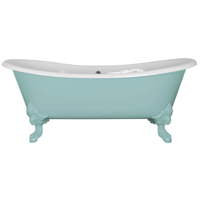 Hurlingham Tebb | Freestanding Cast Iron Bath Roll Top Bath With Feet - 1840mm