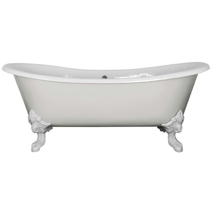 Hurlingham Tebb | Freestanding Cast Iron Bath Roll Top Bath With Feet - 1840mm