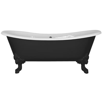 Hurlingham Tebb | Freestanding Cast Iron Bath Roll Top Bath With Feet - 1840mm