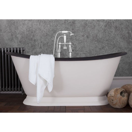 Hurlingham Galleon Leather | Freestanding Cast Iron Roll Top Bath - 1675mm