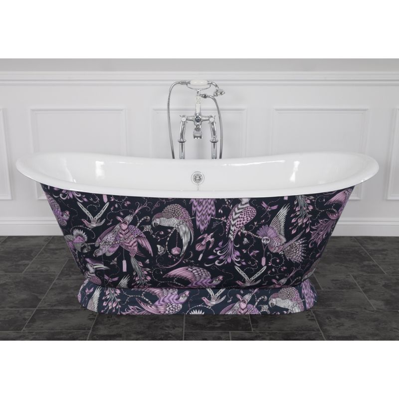 Hurlingham Galleon Fabric | Freestanding Cast Iron Roll Top Bath - 1675mm