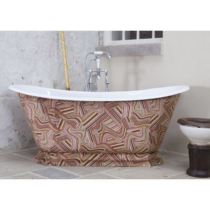 Hurlingham Galleon Fabric | Freestanding Cast Iron Roll Top Bath - 1675mm