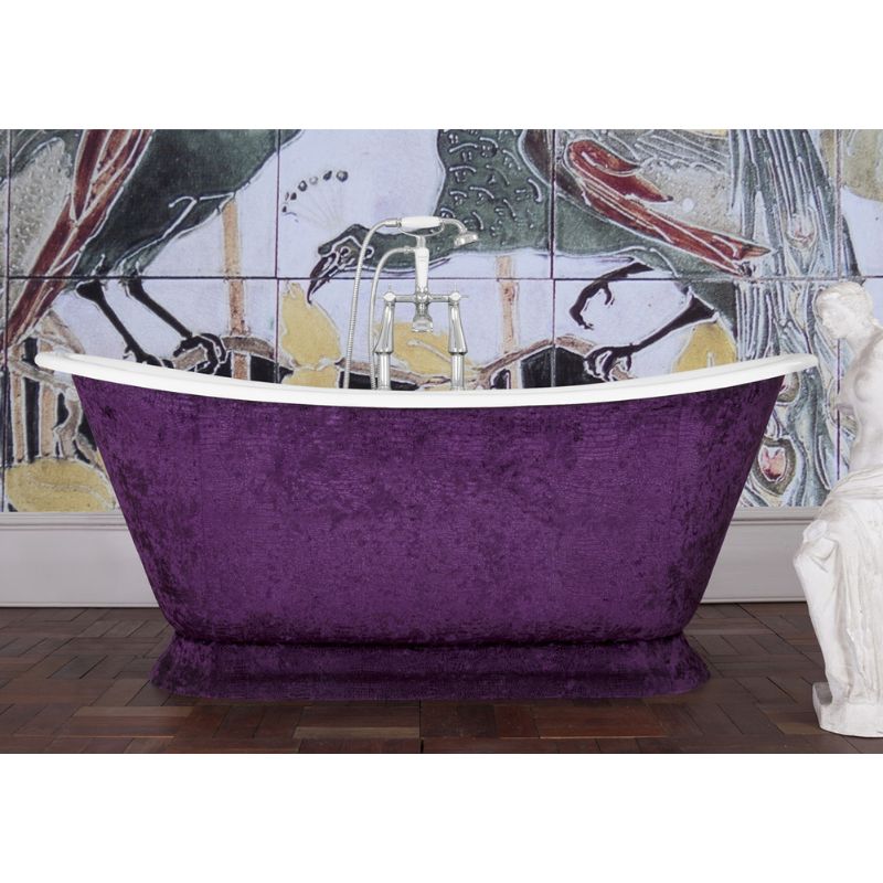 Hurlingham Galleon Fabric | Freestanding Cast Iron Roll Top Bath - 1675mm