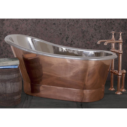 Hurlingham Bijou Compact | Freestanding Copper & Nickel Slipper Roll Top Bath - 1250mm/1500mm