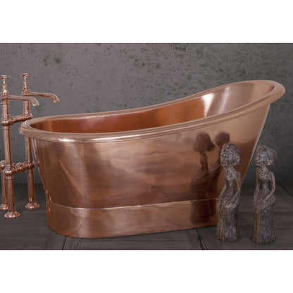 Hurlingham Bijou Compact | Freestanding Copper & Nickel Slipper Roll Top Bath - 1250mm/1500mm