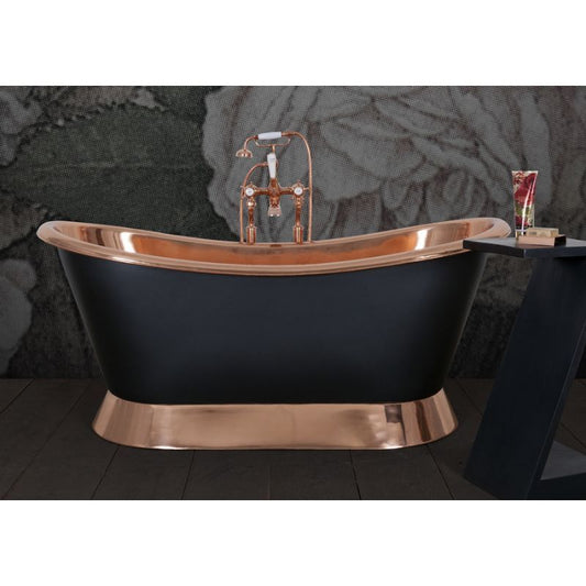 Hurlingham Copper Bateau Painted | Freestanding Roll Top Plinth Bath - 1670mm