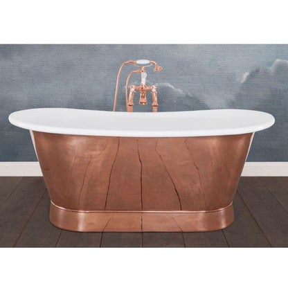 Hurlingham Godolphin | Freestanding French Copper Roll Top Bath - 1730mm