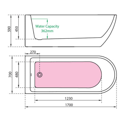 Charlotte Edwards Belgravia | Freestanding Single Ended Bath - 1700mm