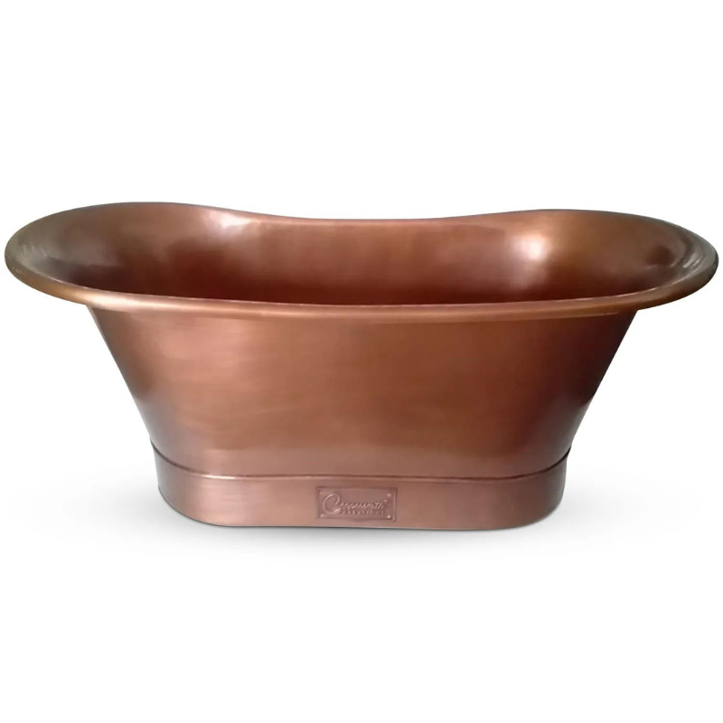 Straight Base Copper Bathtub Antique Copper Interior & Exterior