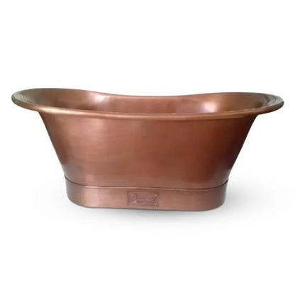 Straight Base Copper Bathtub Antique Copper Interior & Exterior