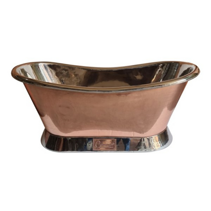 Slanting Base Copper Bathtub Nickel Inside & on Base Copper Outside