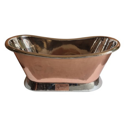 Slanting Base Copper Bathtub Nickel Inside & on Base Copper Outside